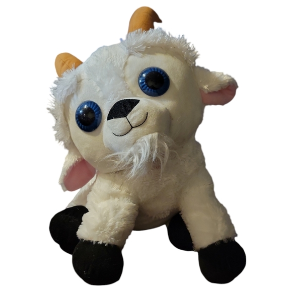 Vtg Stuffed Animal White Billy Goat Peekaboo Toys Plush Soft Big Eyes 22" - Picture 3 of 10